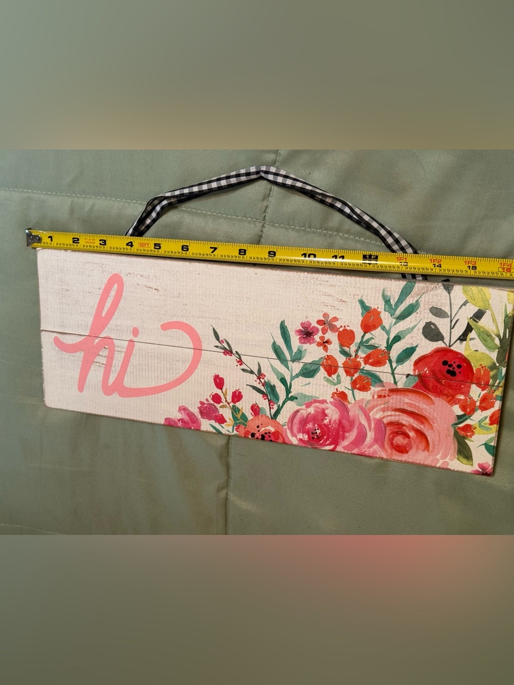 Floral Pink and Green Wall Sign - Home Accents